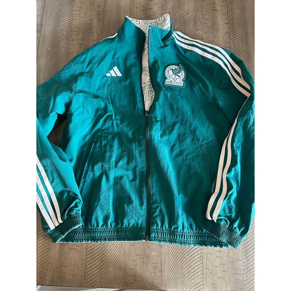 Adidas Mexico 2022 World Cup Reversible Anthem Jacket Women's S Green HF1435